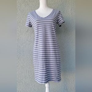 H&M Grey and White Striped Dress